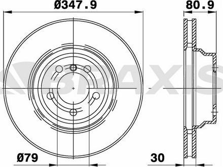 Braxis AD1036 - Тормозной диск autosila-amz.com