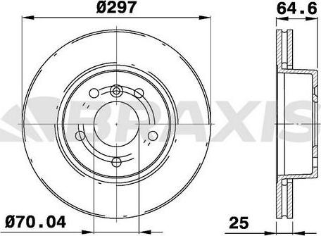 Braxis AD1026 - Тормозной диск autosila-amz.com