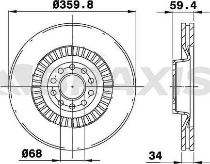 Braxis AD1022 - Тормозной диск autosila-amz.com