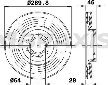 Braxis AE0499 - Тормозной диск autosila-amz.com