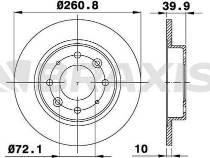 Braxis AE0495 - Тормозной диск autosila-amz.com