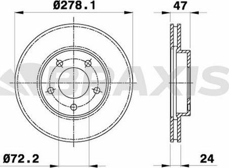 Braxis AE0497 - Тормозной диск autosila-amz.com
