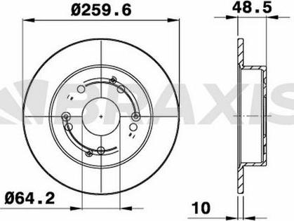 Braxis AE0448 - Тормозной диск autosila-amz.com