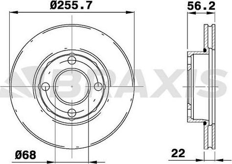 Braxis AE0443 - Тормозной диск autosila-amz.com