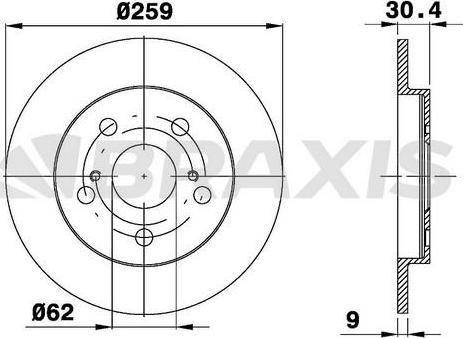 Braxis AE0455 - Тормозной диск autosila-amz.com
