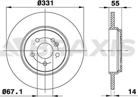 Braxis AE0456 - Тормозной диск autosila-amz.com