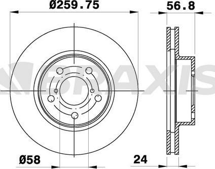 Braxis AE0450 - Тормозной диск autosila-amz.com