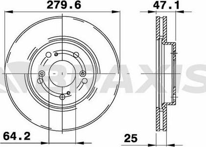 Braxis AE0469 - Тормозной диск autosila-amz.com