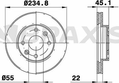 Braxis AE0460 - Тормозной диск autosila-amz.com