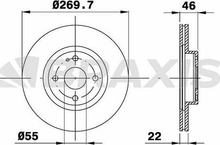 Braxis AE0461 - Тормозной диск autosila-amz.com