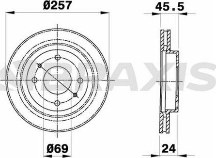 Braxis AE0405 - Тормозной диск autosila-amz.com