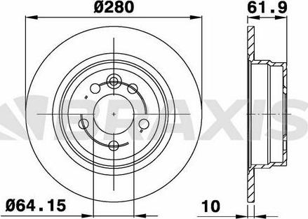 Braxis AE0402 - Тормозной диск autosila-amz.com