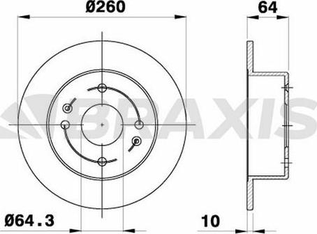 Braxis AE0485 - Тормозной диск autosila-amz.com