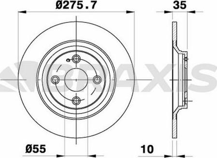 Braxis AE0487 - Тормозной диск autosila-amz.com