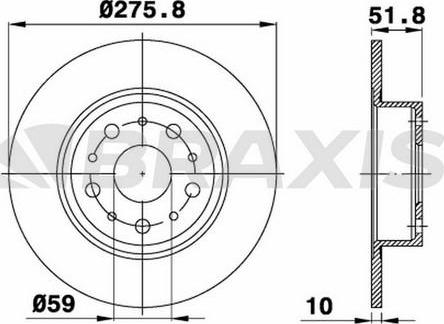 Braxis AE0435 - Тормозной диск autosila-amz.com