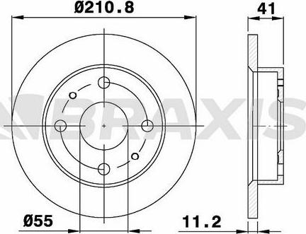 Braxis AE0436 - Тормозной диск autosila-amz.com