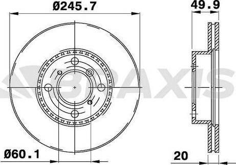 Braxis AE0430 - Тормозной диск autosila-amz.com
