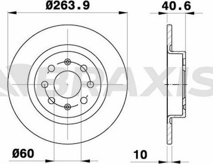 Braxis AE0438 - Тормозной диск autosila-amz.com