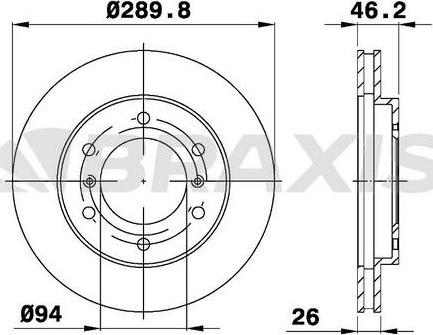 Braxis AE0425 - Тормозной диск autosila-amz.com