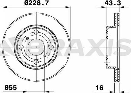 Braxis AE0426 - Тормозной диск autosila-amz.com
