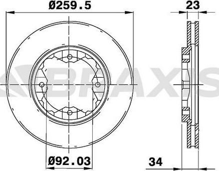 Braxis AE0423 - Тормозной диск autosila-amz.com