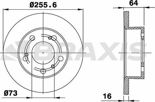 Braxis AE0427 - Тормозной диск autosila-amz.com