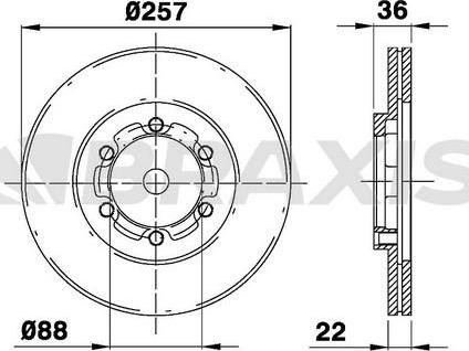 Braxis AE0478 - Тормозной диск autosila-amz.com