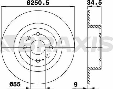 Braxis AE0472 - Тормозной диск autosila-amz.com