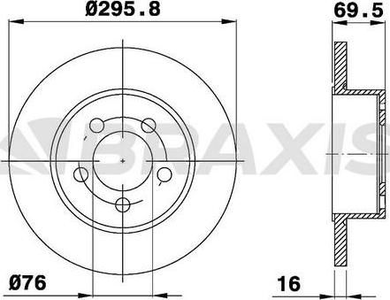 Braxis AE0595 - Тормозной диск autosila-amz.com