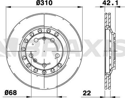 Braxis AE0591 - Тормозной диск autosila-amz.com