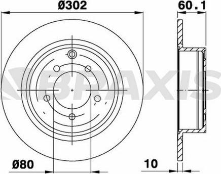 Braxis AE0549 - Тормозной диск autosila-amz.com