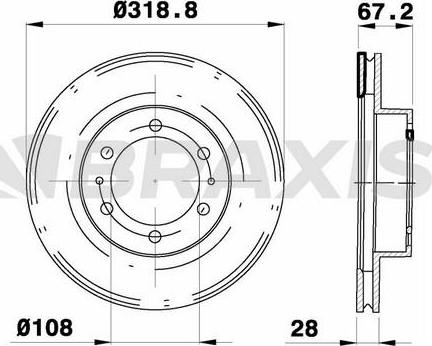 Braxis AE0546 - Тормозной диск autosila-amz.com