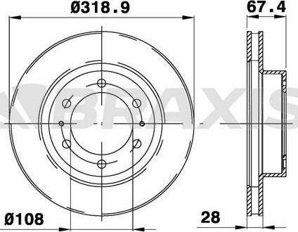 Braxis AE0543 - Тормозной диск autosila-amz.com