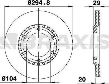 Braxis AE0542 - Тормозной диск autosila-amz.com