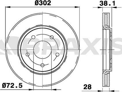 Braxis AE0555 - Тормозной диск autosila-amz.com