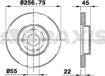 Braxis AE0551 - Тормозной диск autosila-amz.com