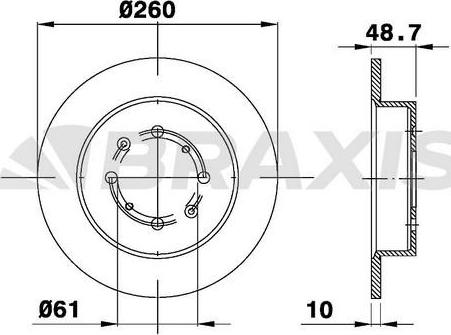 Braxis AE0562 - Тормозной диск autosila-amz.com