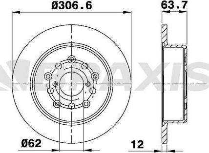 Braxis AE0513 - Тормозной диск autosila-amz.com
