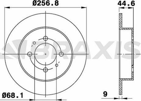 Braxis AE0582 - Тормозной диск autosila-amz.com