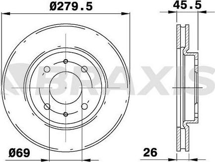 DJ Parts BD1385 - Тормозной диск autosila-amz.com