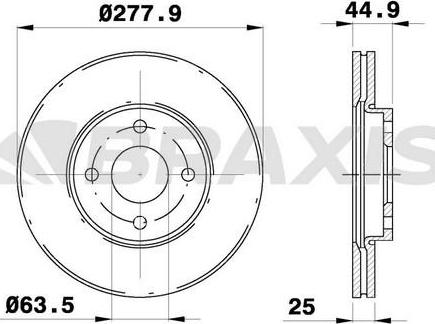 Braxis AE0574 - Тормозной диск autosila-amz.com