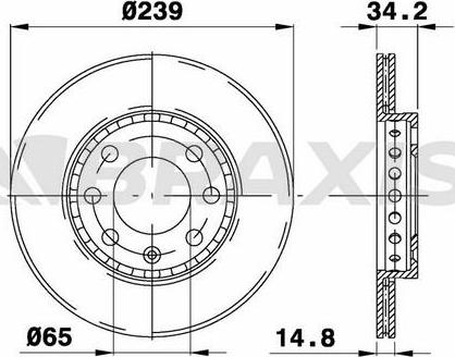 Braxis AE0573 - Тормозной диск autosila-amz.com