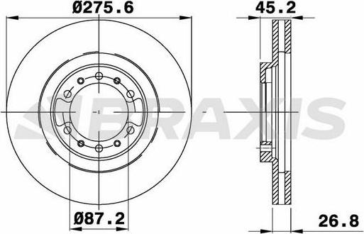 Braxis AE0699 - Тормозной диск autosila-amz.com
