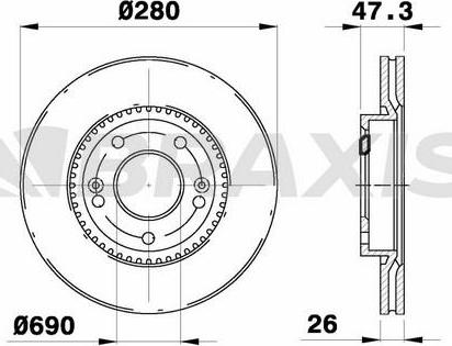 Braxis AE0692 - Тормозной диск autosila-amz.com
