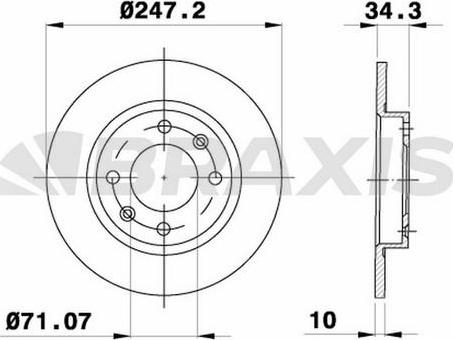 Braxis AE0697 - Тормозной диск autosila-amz.com