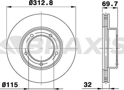 Braxis AE0660 - Тормозной диск autosila-amz.com