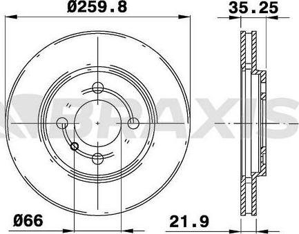 Braxis AE0601 - Тормозной диск autosila-amz.com