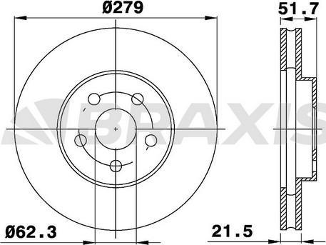 Braxis AE0684 - Тормозной диск autosila-amz.com