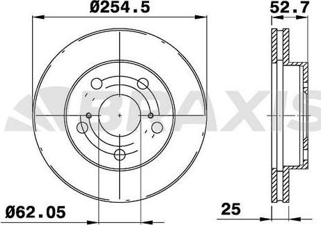 Braxis AE0682 - Тормозной диск autosila-amz.com