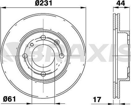 Braxis AE0639 - Тормозной диск autosila-amz.com